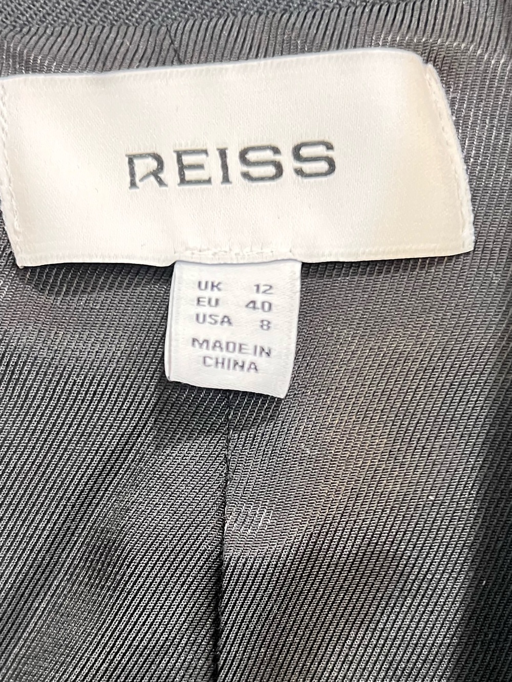 REISS Black Military Cropped Jacket Gold Crest Buttons Size 8 NWOT - Picture 7 of 10